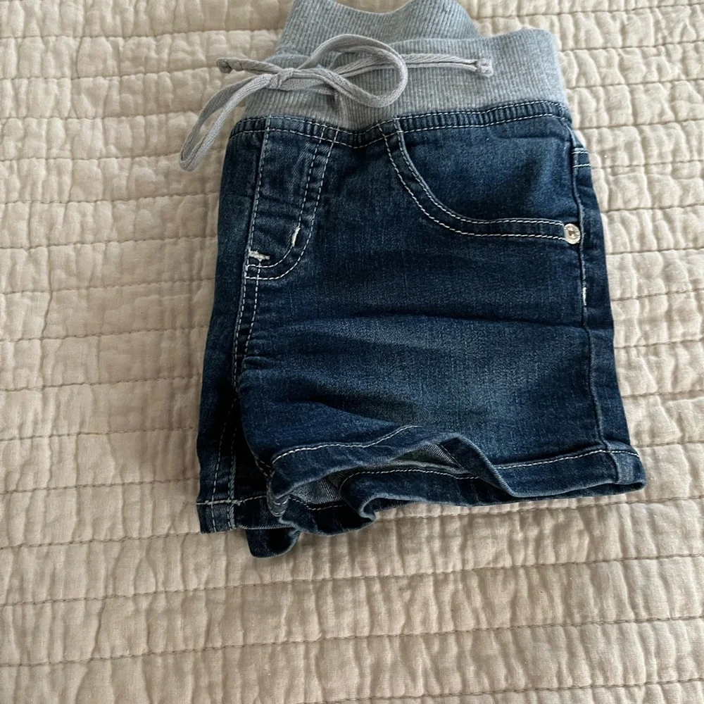 Justice Blue Jean Shorts with Gray Waistband